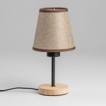 Brilagi - Candeeiro de mesa NUBILA WOOD 1xE27/25W/230V carvalho/castanho