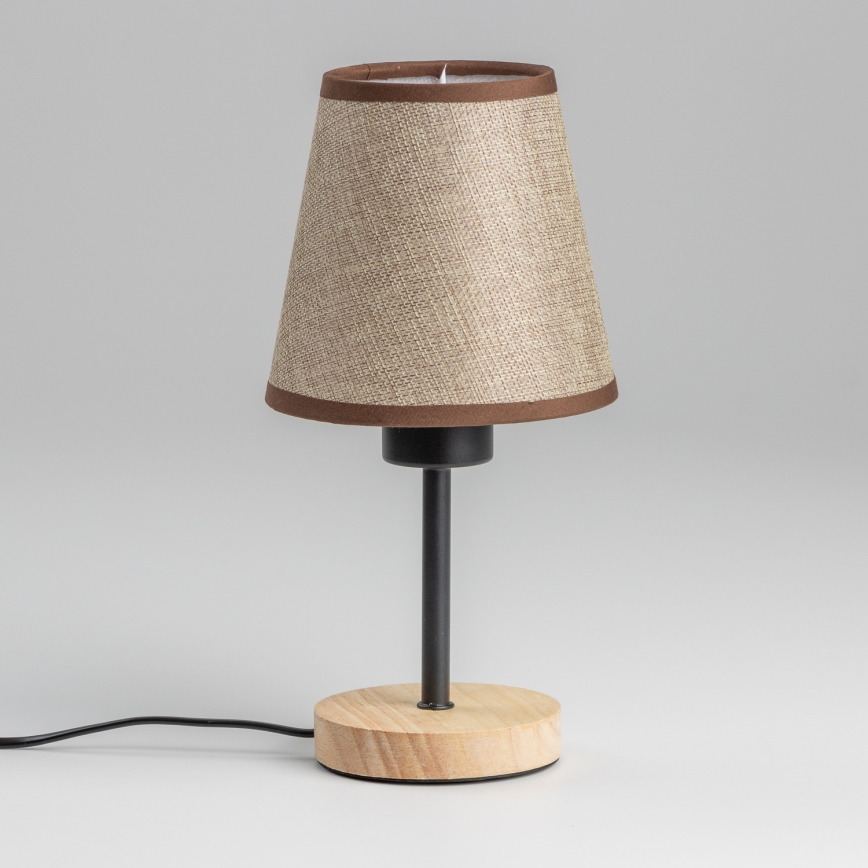 Brilagi - Candeeiro de mesa NUBILA WOOD 1xE27/25W/230V carvalho/castanho