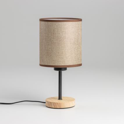 Brilagi - Candeeiro de mesa NUBILA WOOD 1xE27/25W/230V carvalho/castanho