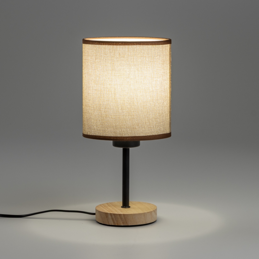 Brilagi - Candeeiro de mesa NUBILA WOOD 1xE27/25W/230V carvalho/castanho