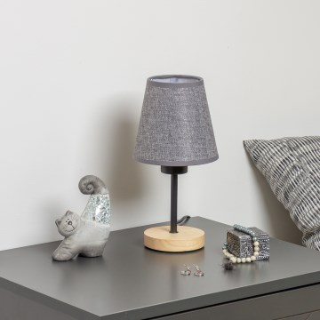 Brilagi - Candeeiro de mesa NUBILA WOOD 1xE27/25W/230V carvalho/cinzento