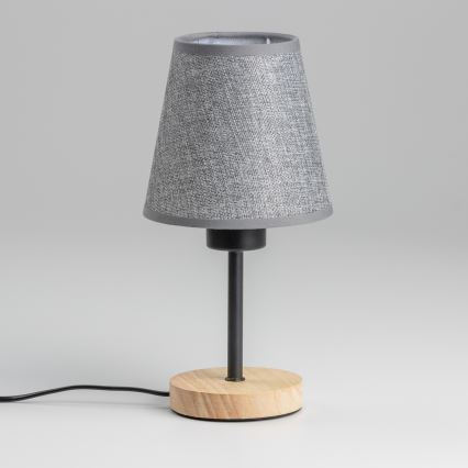 Brilagi - Candeeiro de mesa NUBILA WOOD 1xE27/25W/230V carvalho/cinzento