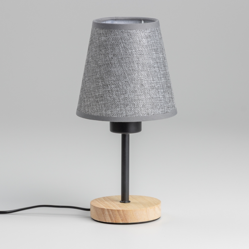 Brilagi - Candeeiro de mesa NUBILA WOOD 1xE27/25W/230V carvalho/cinzento