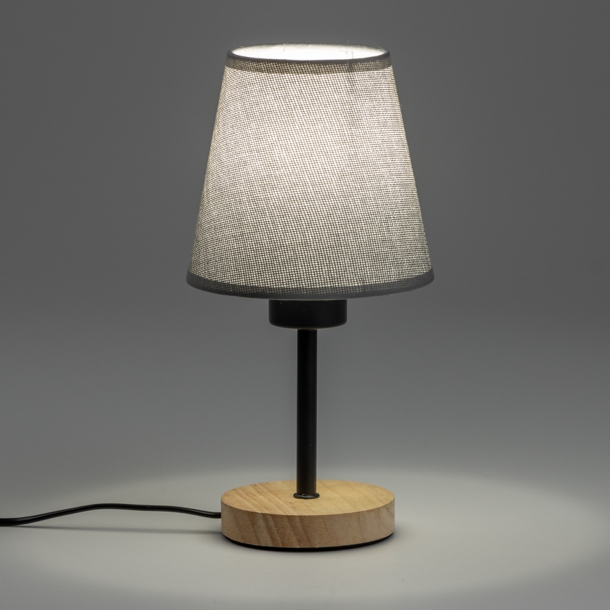Brilagi - Candeeiro de mesa NUBILA WOOD 1xE27/25W/230V carvalho/cinzento