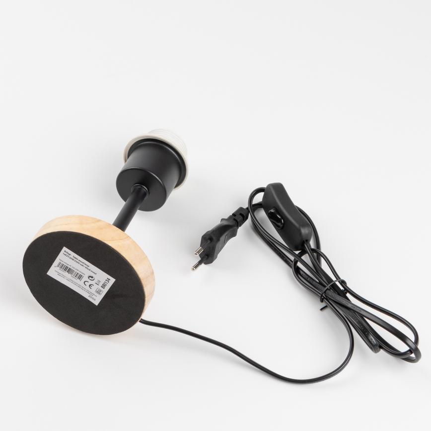 Brilagi - Candeeiro de mesa NUBILA WOOD 1xE27/25W/230V carvalho/cinzento
