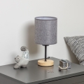 Brilagi - Candeeiro de mesa NUBILA WOOD 1xE27/25W/230V carvalho/cinzento
