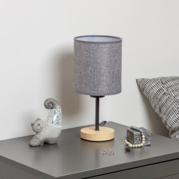 Brilagi - Candeeiro de mesa NUBILA WOOD 1xE27/25W/230V carvalho/cinzento