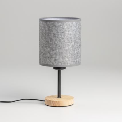 Brilagi - Candeeiro de mesa NUBILA WOOD 1xE27/25W/230V carvalho/cinzento