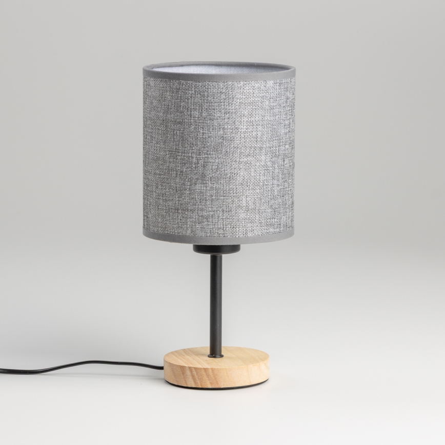 Brilagi - Candeeiro de mesa NUBILA WOOD 1xE27/25W/230V carvalho/cinzento