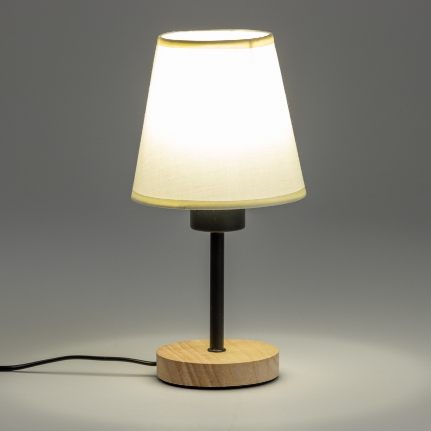 Brilagi - Candeeiro de mesa NUBILA WOOD 1xE27/25W/230V carvalho/creme