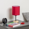 Brilagi - Candeeiro de mesa NUBILA WOOD 1xE27/25W/230V carvalho/Pompeiano vermelho