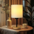 Brilagi - Candeeiro de mesa NUBILA WOOD 1xE27/25W/230V carvalho/preto/creme