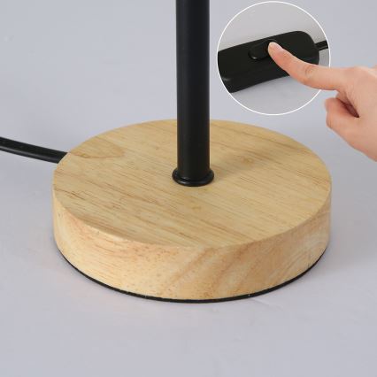 Brilagi - Candeeiro de mesa NUBILA WOOD 1xE27/25W/230V carvalho/preto/creme