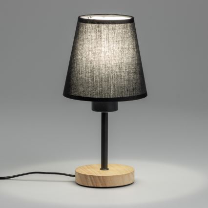 Brilagi - Candeeiro de mesa NUBILA WOOD 1xE27/25W/230V carvalho/preto