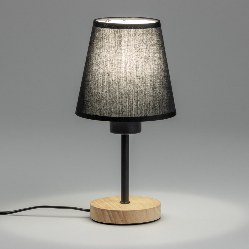 Brilagi - Candeeiro de mesa NUBILA WOOD 1xE27/25W/230V carvalho/preto