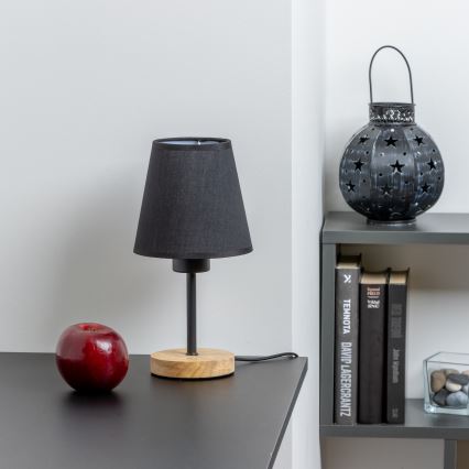 Brilagi - Candeeiro de mesa NUBILA WOOD 1xE27/25W/230V carvalho/preto