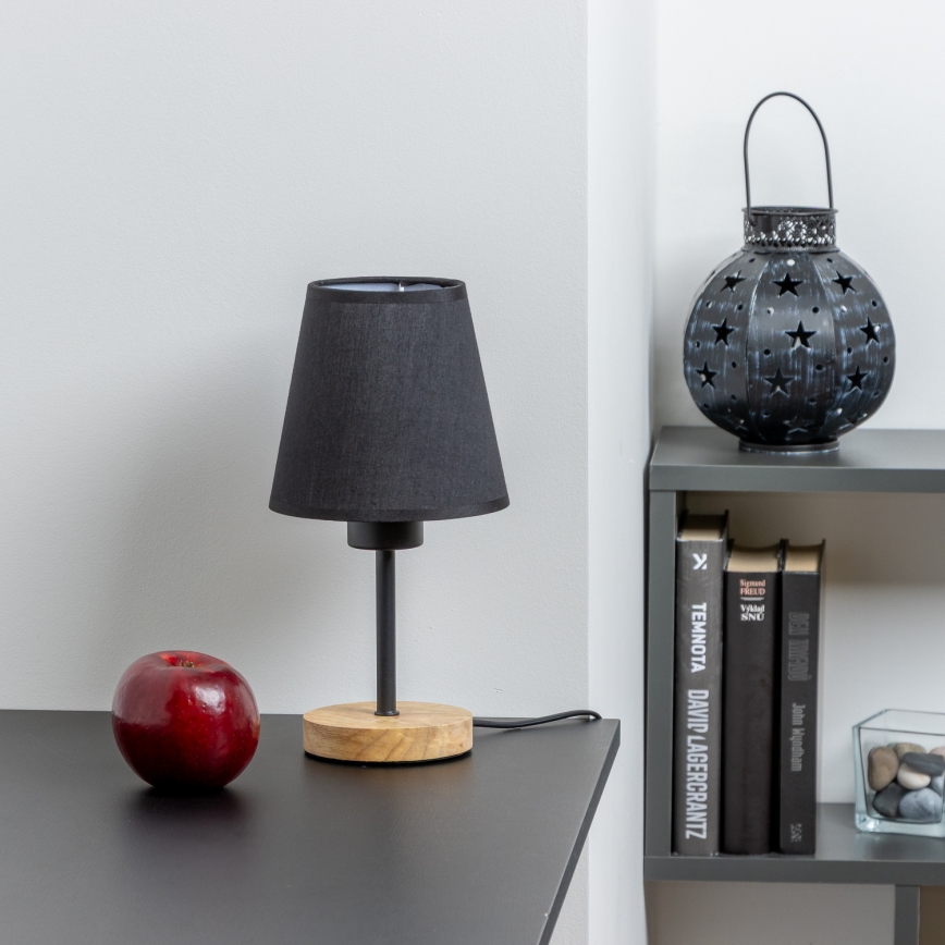 Brilagi - Candeeiro de mesa NUBILA WOOD 1xE27/25W/230V carvalho/preto