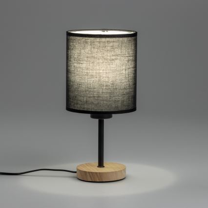 Brilagi - Candeeiro de mesa NUBILA WOOD 1xE27/25W/230V carvalho/preto