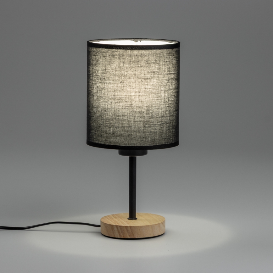 Brilagi - Candeeiro de mesa NUBILA WOOD 1xE27/25W/230V carvalho/preto