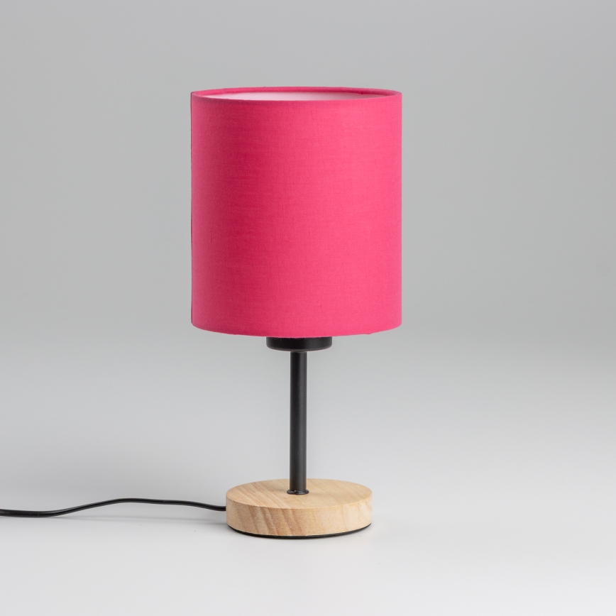 Brilagi - Candeeiro de mesa NUBILA WOOD 1xE27/25W/230V carvalho/rosa