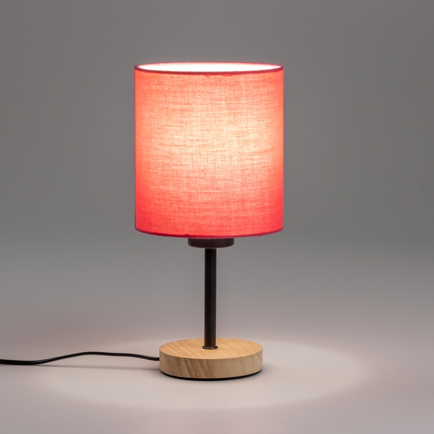 Brilagi - Candeeiro de mesa NUBILA WOOD 1xE27/25W/230V carvalho/rosa