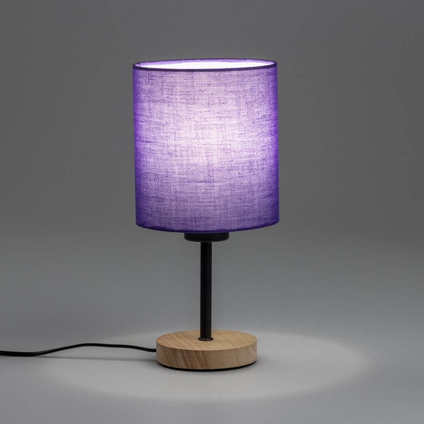 Brilagi - Candeeiro de mesa NUBILA WOOD 1xE27/25W/230V carvalho/roxo
