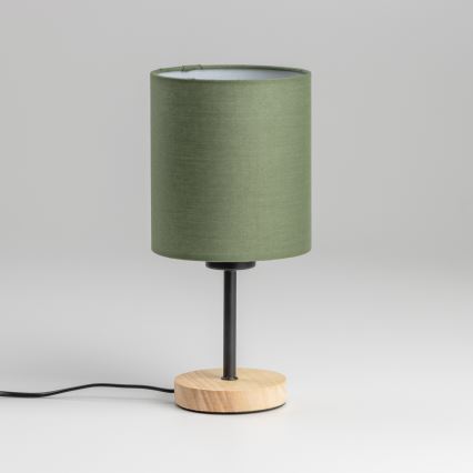 Brilagi - Candeeiro de mesa NUBILA WOOD 1xE27/25W/230V carvalho/verde