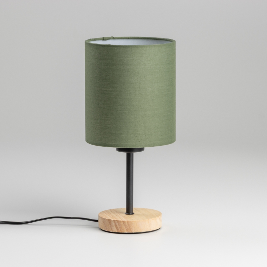 Brilagi - Candeeiro de mesa NUBILA WOOD 1xE27/25W/230V carvalho/verde