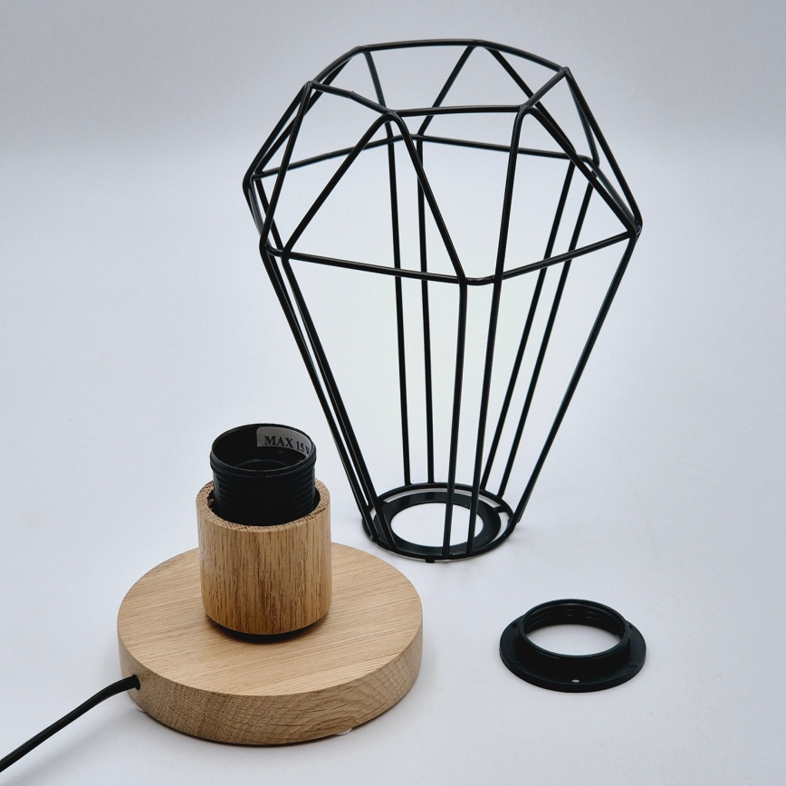 Brilagi - Candeeiro de mesa WOODY BASKET 1xE27/60W/230V carvalho