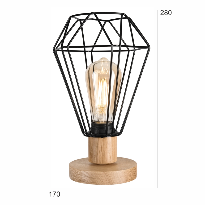 Brilagi - Candeeiro de mesa WOODY BASKET 1xE27/60W/230V carvalho