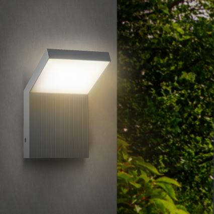 Brilagi - Candeeiro de parede exterior LED RIANO LED/8W/230V prateado IP65