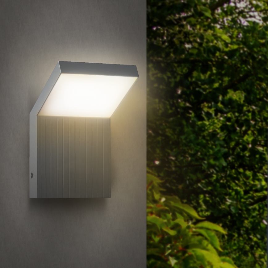Brilagi - Candeeiro de parede exterior LED RIANO LED/8W/230V prateado IP65