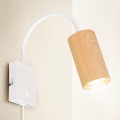 Brilagi - Candeeiro de parede flexível SELE 1xGU10/30W/230V branco/decoração em carvalho