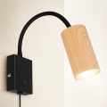 Brilagi - Candeeiro de parede flexível SELE 1xGU10/30W/230V preto/decoração em carvalho