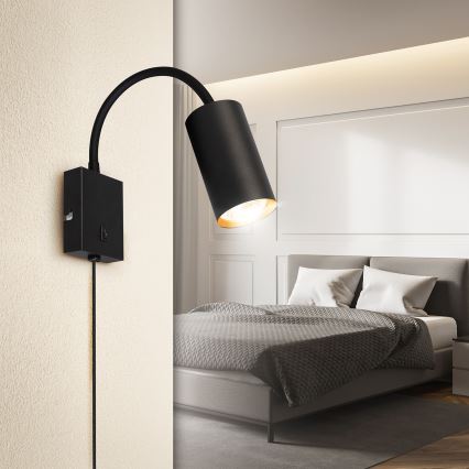 Brilagi - Candeeiro de parede flexível SELE 1xGU10/30W/230V preto/dourado