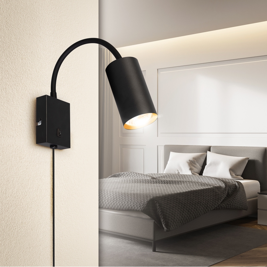 Brilagi - Candeeiro de parede flexível SELE 1xGU10/30W/230V preto/dourado