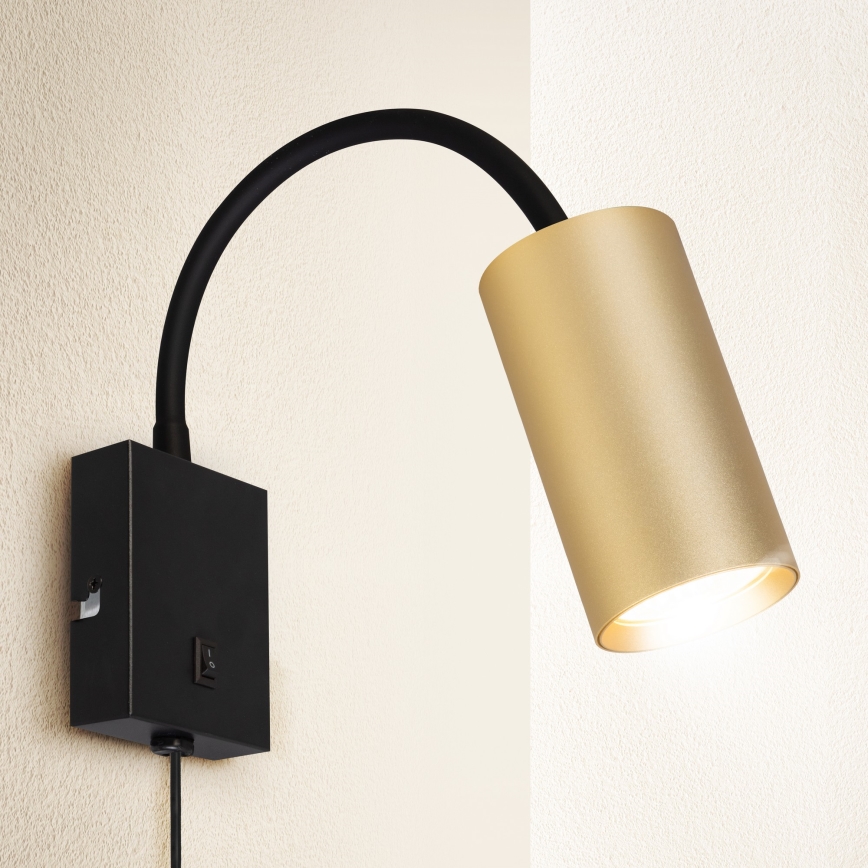 Brilagi - Candeeiro de parede flexível SELE 1xGU10/30W/230V preto/dourado
