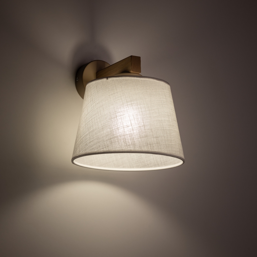 Brilagi - Candeeiro de parede LATTE SABIA 1xE27/60W/230V pinho/branco