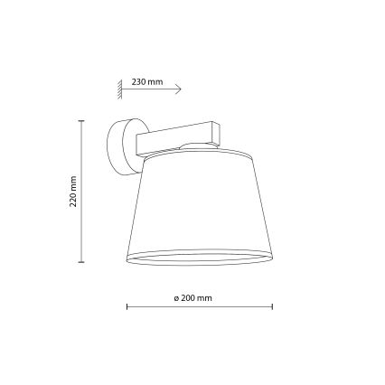 Brilagi - Candeeiro de parede LATTE SABIA 1xE27/60W/230V pinho/branco