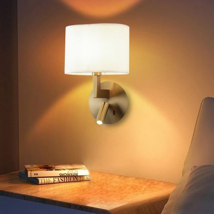 Brilagi - Candeeiro de parede LED DAYA 1xE14/40W/230V + LED/3W branco/cromado mate