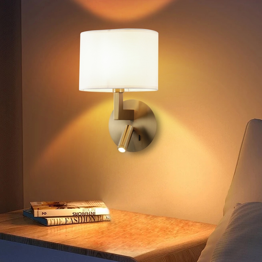 Brilagi - Candeeiro de parede LED DAYA 1xE14/40W/230V + LED/3W branco/cromado mate