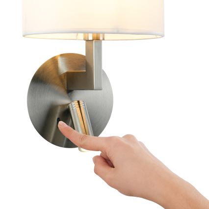 Brilagi - Candeeiro de parede LED DAYA 1xE14/40W/230V + LED/3W branco/cromado mate