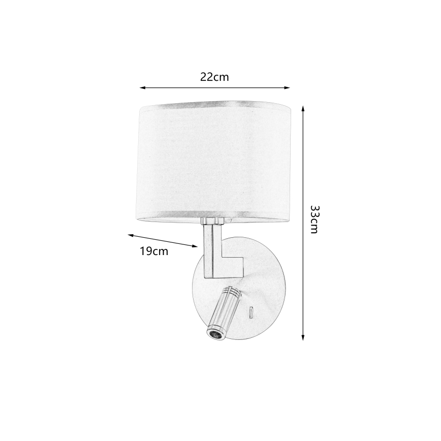 Brilagi - Candeeiro de parede LED DAYA 1xE14/40W/230V + LED/3W branco/cromado mate