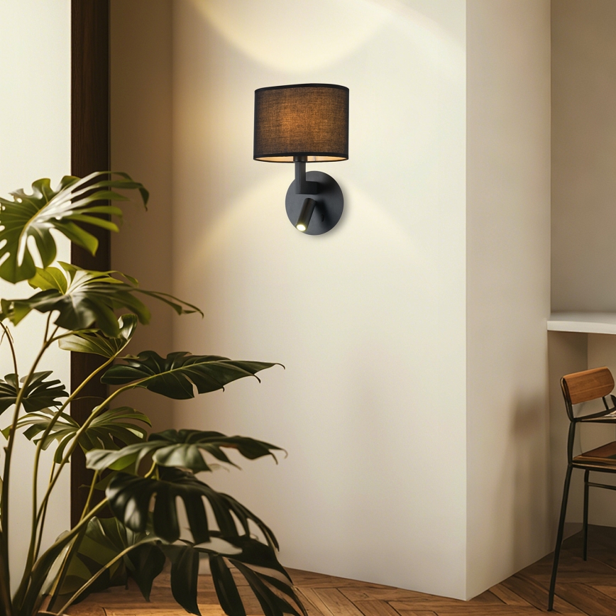 Brilagi - Candeeiro de parede LED DAYA 1xE14/40W/230V + LED/3W preto