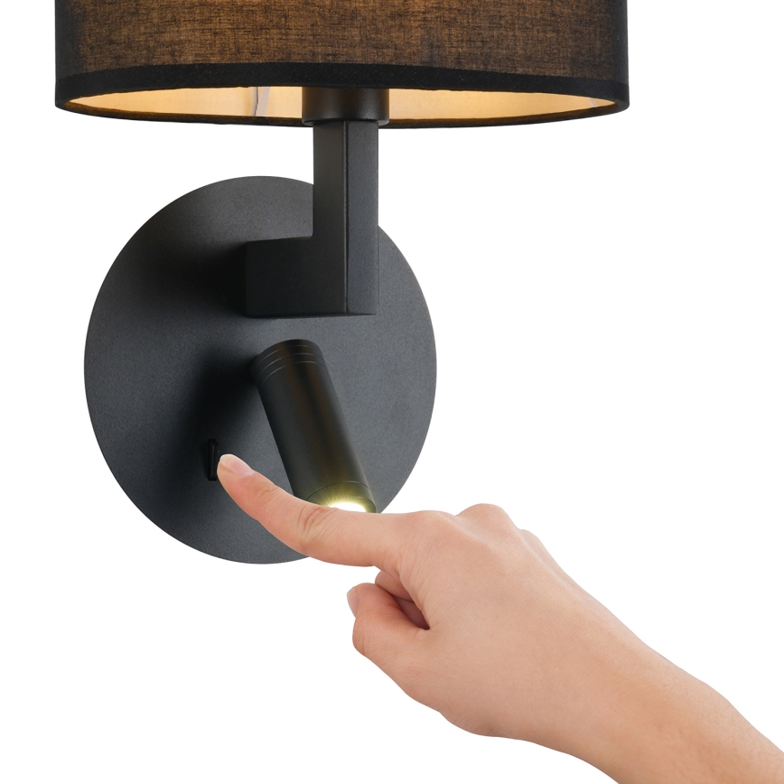 Brilagi - Candeeiro de parede LED DAYA 1xE14/40W/230V + LED/3W preto
