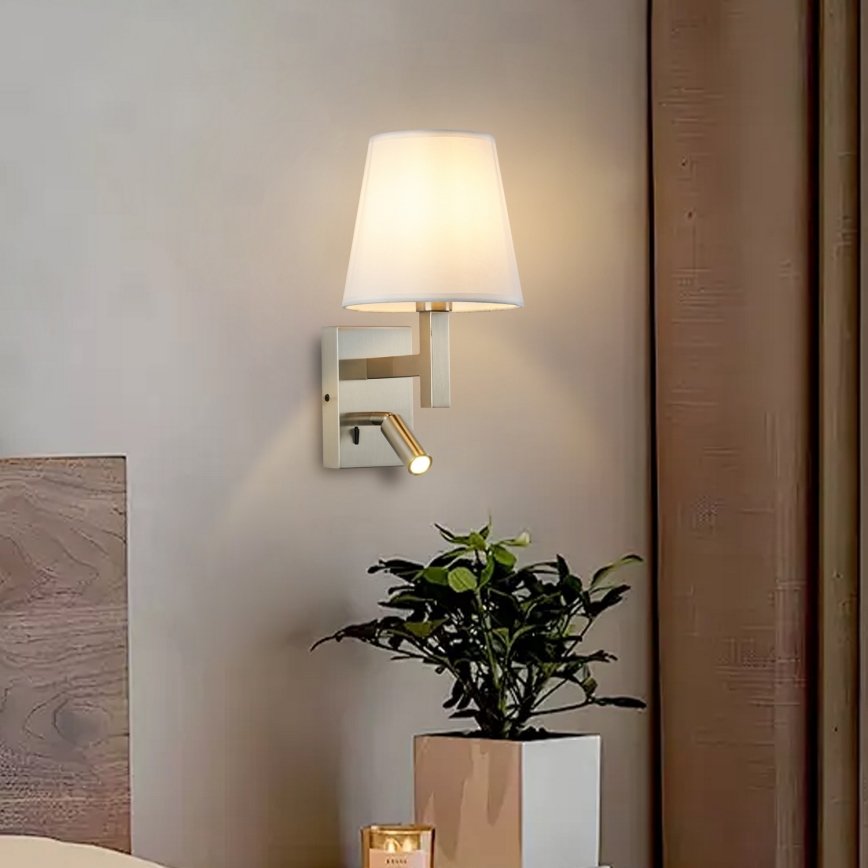 Brilagi - Candeeiro de parede LED DEYA 1xE14/40W/230V + LED/3W branco/cromado mate
