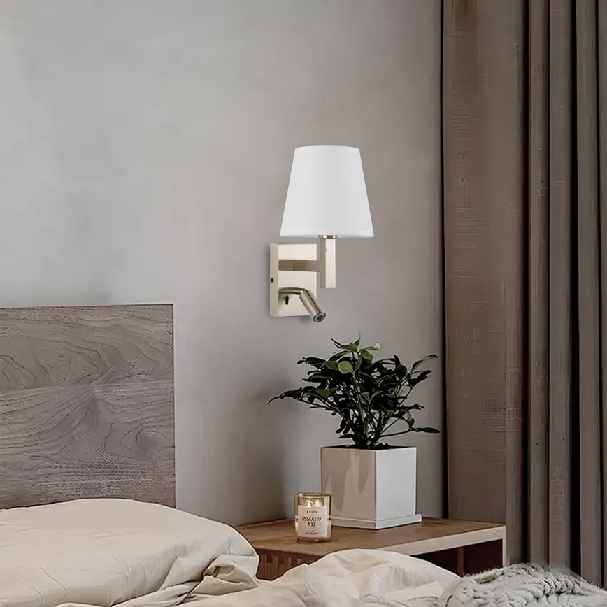 Brilagi - Candeeiro de parede LED DEYA 1xE14/40W/230V + LED/3W branco/cromado mate