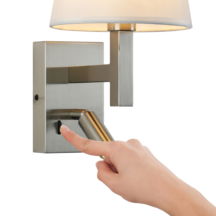 Brilagi - Candeeiro de parede LED DEYA 1xE14/40W/230V + LED/3W branco/cromado mate