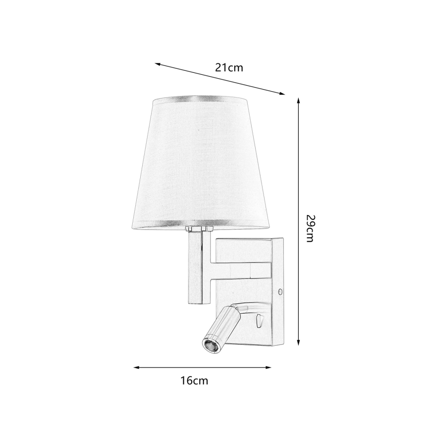 Brilagi - Candeeiro de parede LED DEYA 1xE14/40W/230V + LED/3W linho/dourado