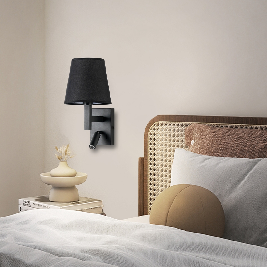 Brilagi - Candeeiro de parede LED DEYA 1xE14/40W/230V + LED/3W preto